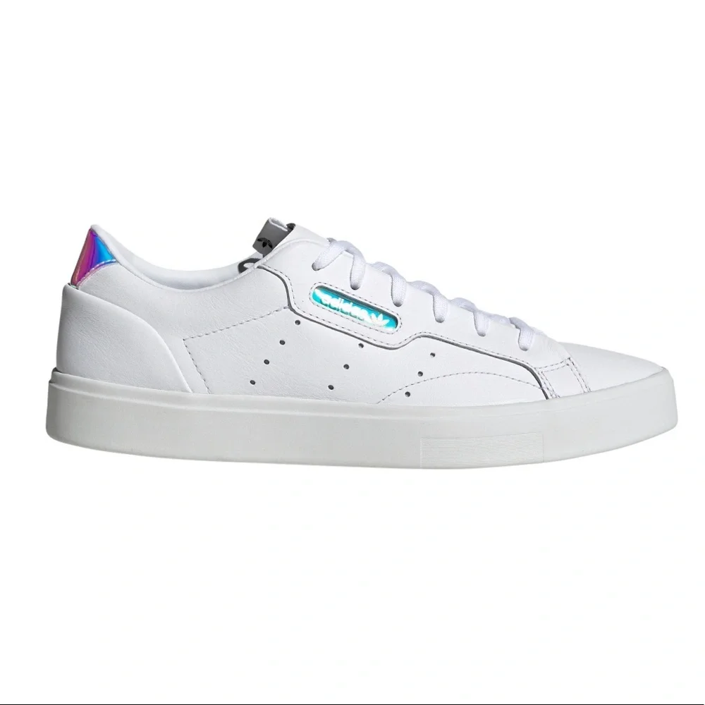 Adidas Sleek White Leather Sneakers - Picture 3 of 11